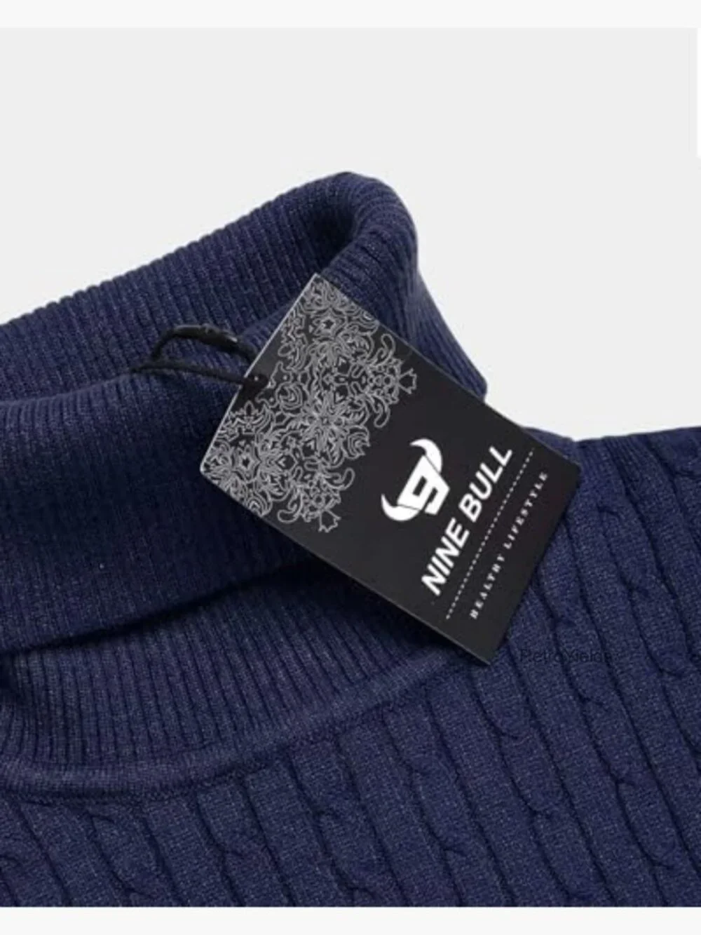 Slim Fit Turtleneck Sweater Cable Knit Thermal Pullover